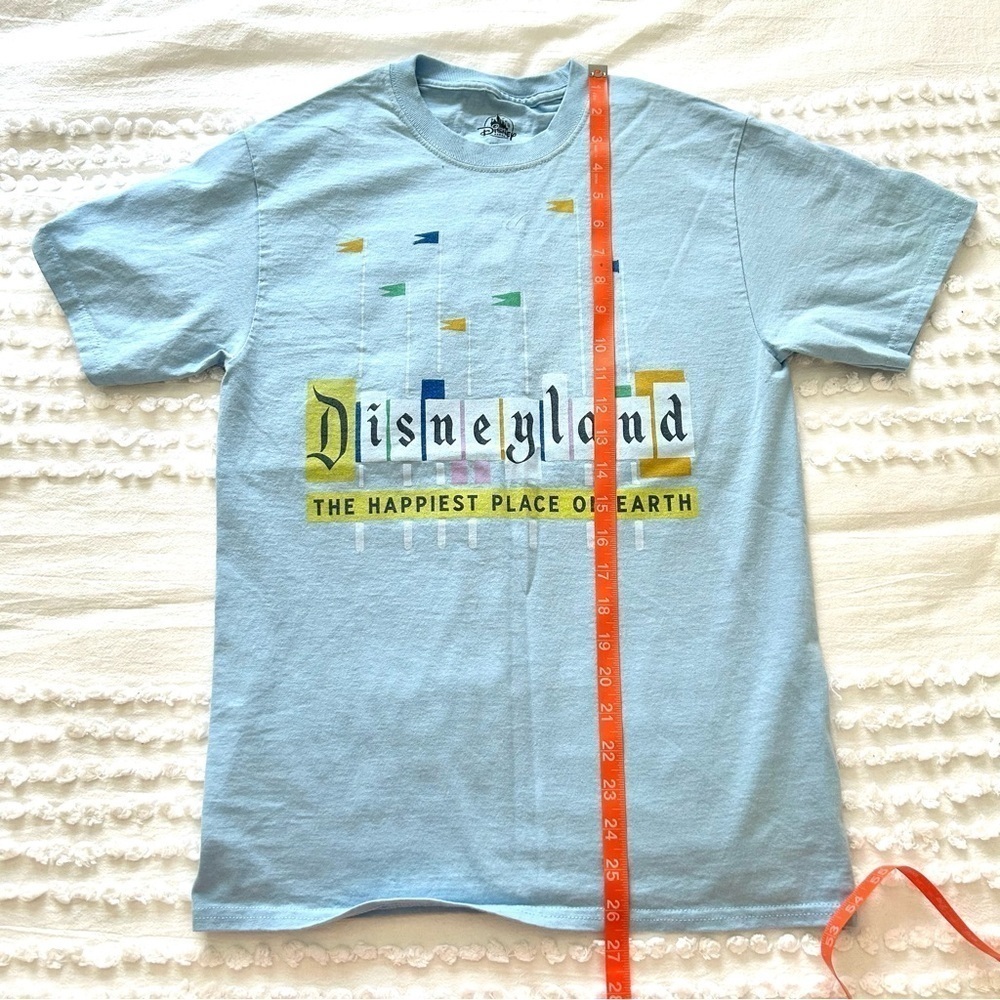 Disney Disneyland Happiest place on Earth Light blue Cotton T shirt fr Sz S - Picture 10 of 13